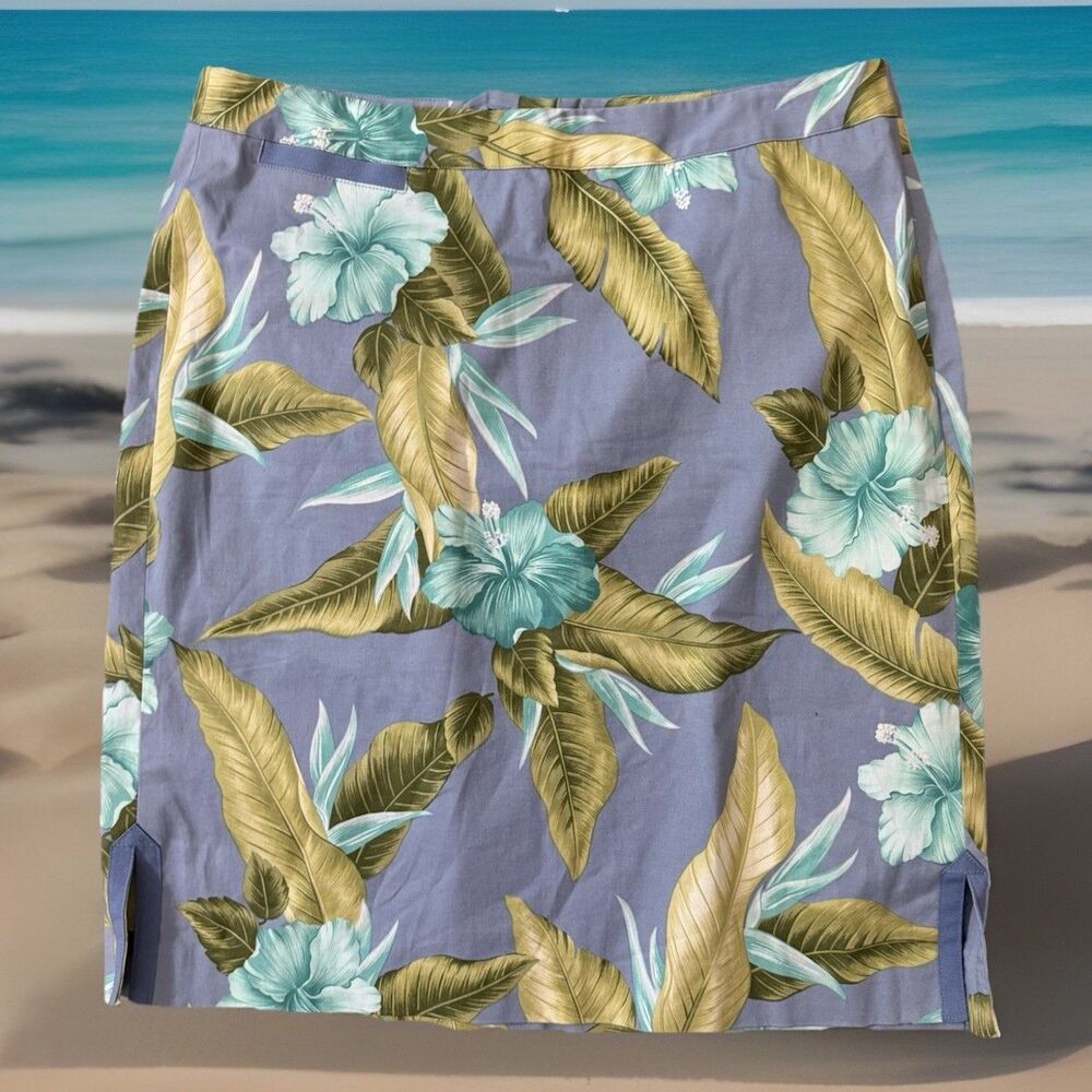 Tommy Bahama Skirt Womens Sz 8 Floral Boracay Beach Short Stretch Summer Beach